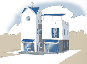 Заказать Блиц-проект интерьеров через Интернет для людей строящих свой дом, квартиру в г. Шостка . Эскиз коттеджа
